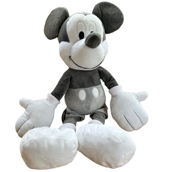 Disney Parks Mickey Mouse Plush Dark & light gray & white 22" - Picture 1 of 10